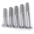 Baja stainless a4-80 hex baut dengan baut setengah benang